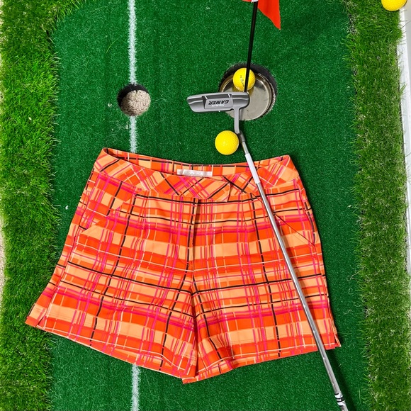 Nike Pants - Nike Dri-Fit Orange Plaid Golf Shorts